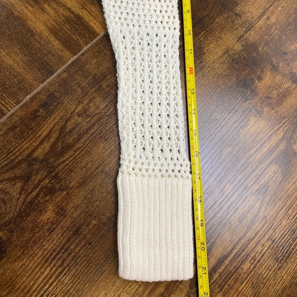 GAP long open knit hooded open front Cardigan White - Picture 9 of 15